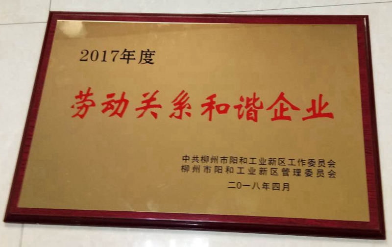 2017年度勞動(dòng)關(guān)系和諧企業(yè)